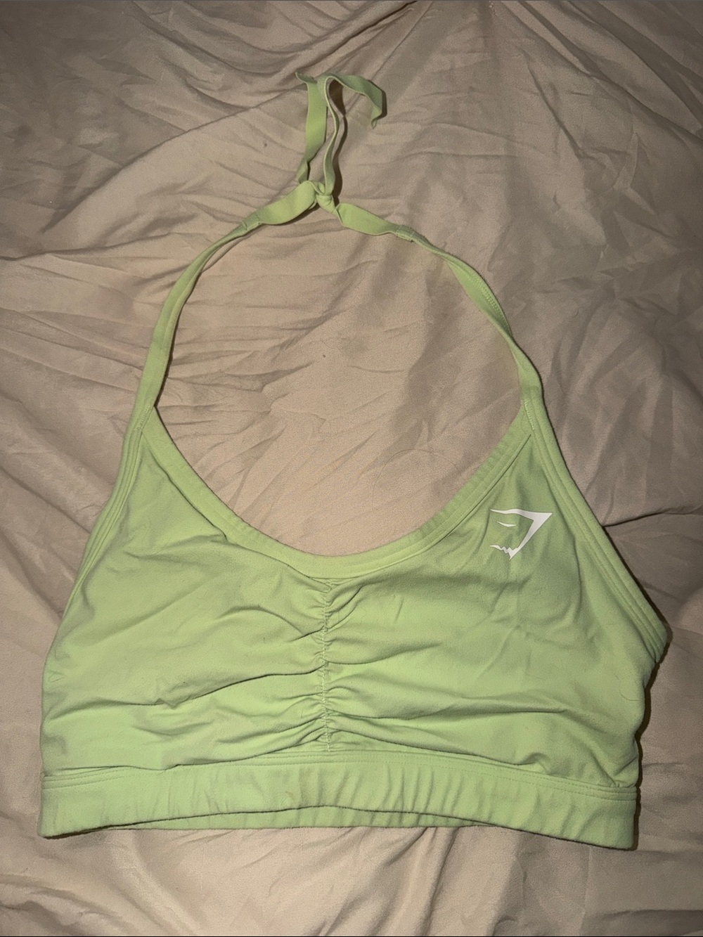 Gymshark Lime Halter Ruched Sports Bra